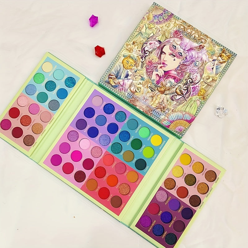 72-Color Rainbow Eyeshadow Palette Pearly Matte Finish