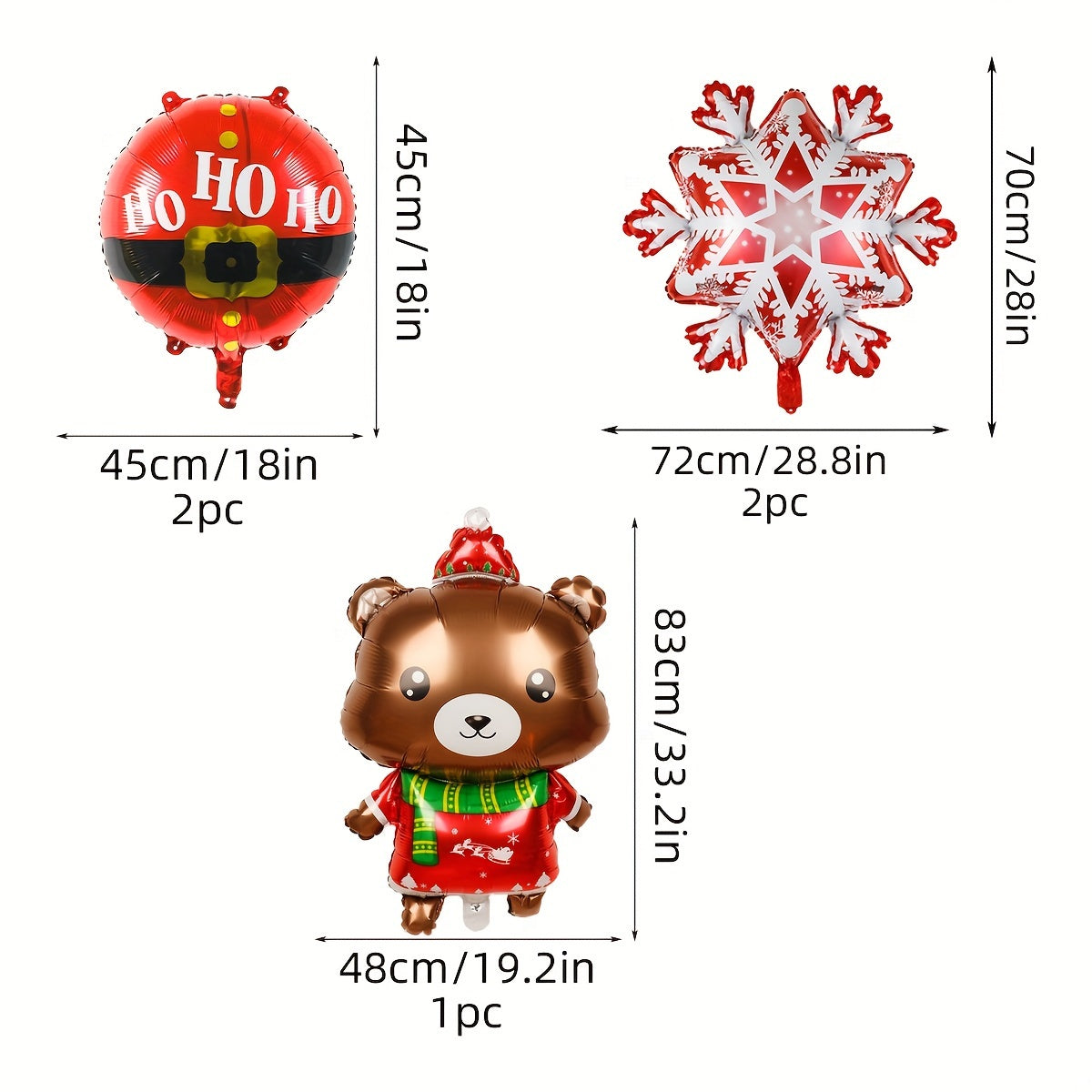 Santa Claus Christmas Decoration Set with Foil Balloons