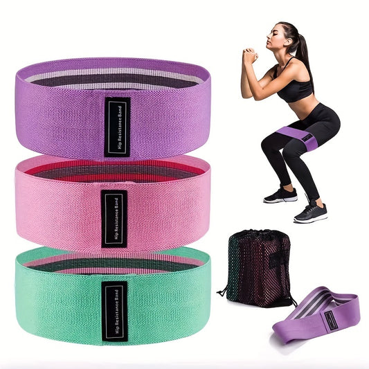 Fabric Resistance Bands Set of 3 for Hip Booty Thigh Workout