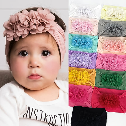Baby Girls Nylon Three Flower Headband Hair Accessories