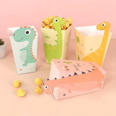 12 Pcs Dinosaur Popcorn Box Candy Cookies Packaging Bag
