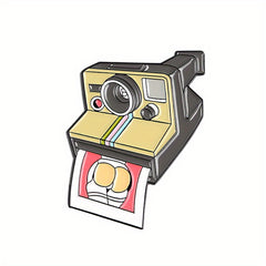 Polaroid Camera Enamel Brooch