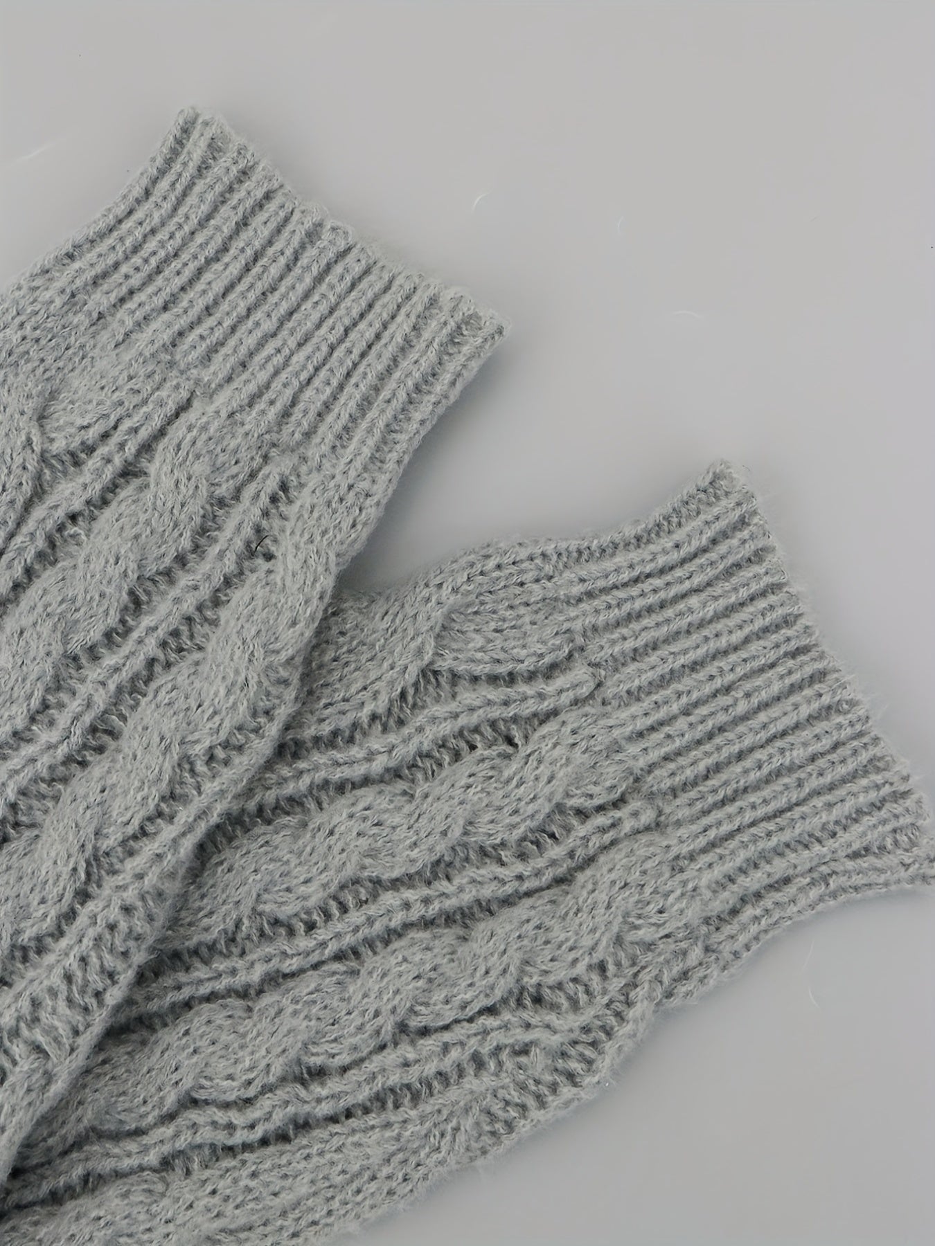  Casual Sweater Women's Solid Cable V Neck Jumper