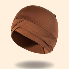 Double Layer Turban Cap Elastic Solid Head Wrap Casual Bonnet Head Scarf