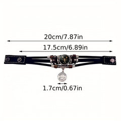 12 Zodiac Luminous Leather Bracelet Multilayer Beaded Hand Jewelry