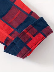Boys Stylish Plaid Long Sleeve Shirt Casual Lapel Stretch Top