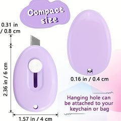 Mini Box Cutter Retractable Utility Envelope Separator Pink Purple