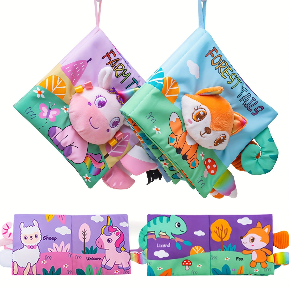 Interactive 3D Tails Cloth Book Sensory Toy