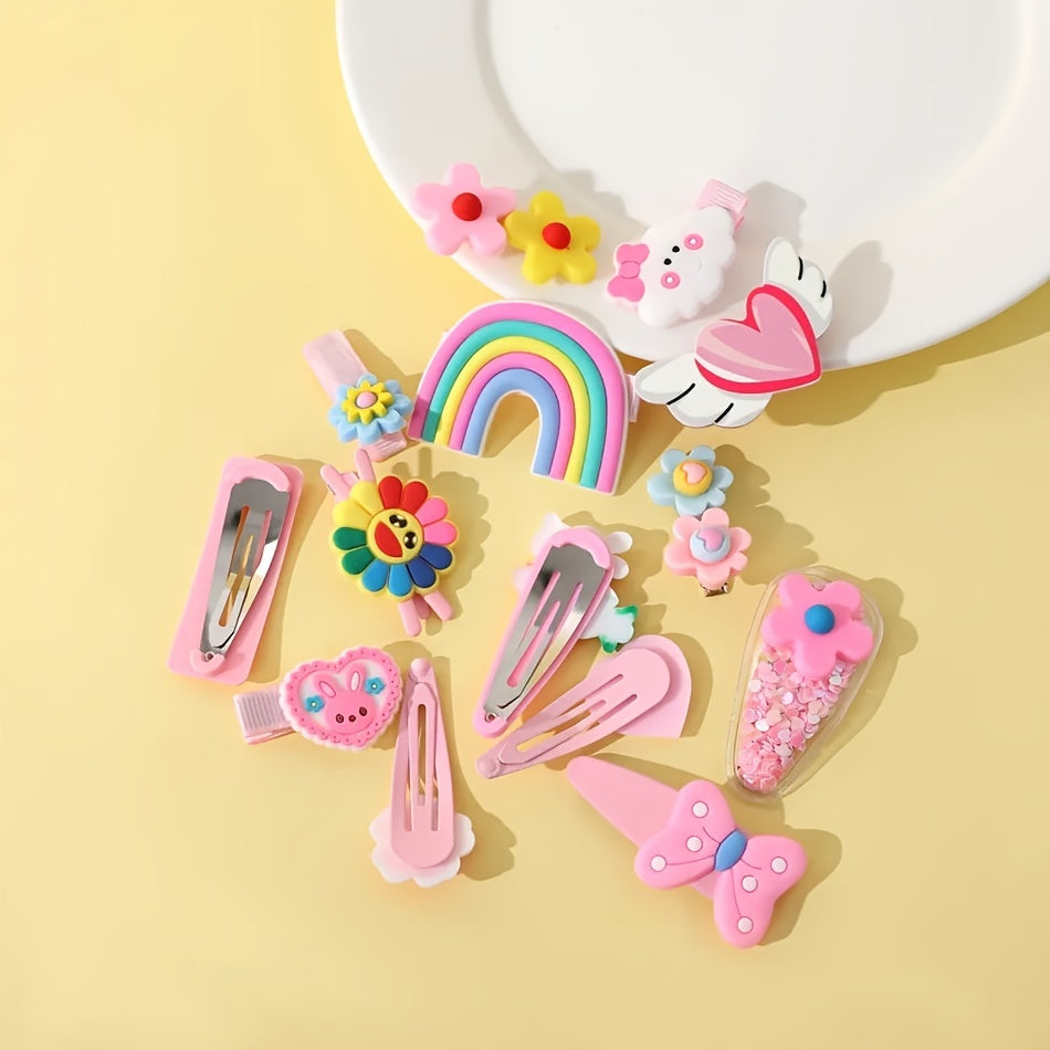 14pcs Girls Hair Clip Cartoon Hairpin Side Clip Hair Accessories Children's Gift