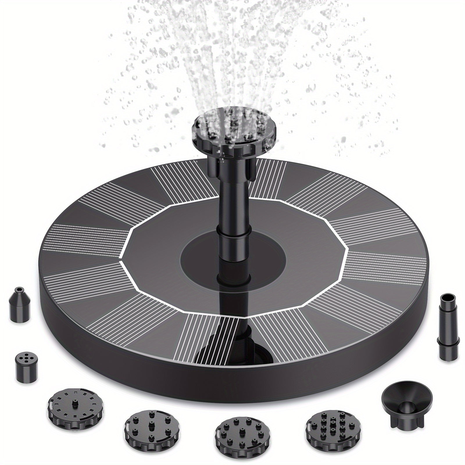 Solar Fountain Pump 3.5W for Bird Bath with 6 Nozzles