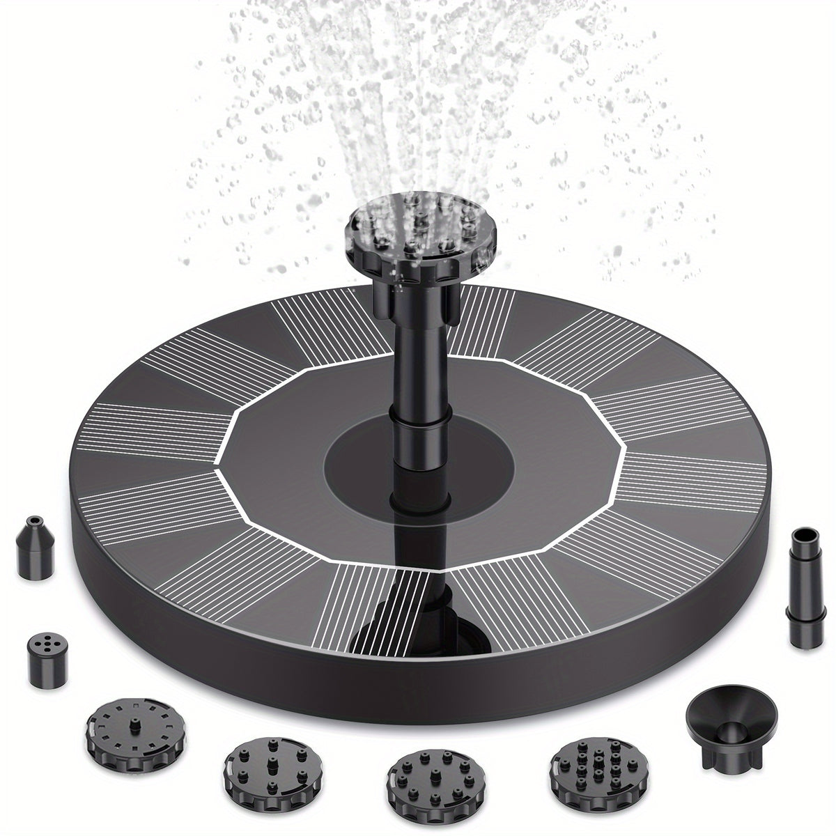 Solar Fountain Pump 3.5W for Bird Bath with 6 Nozzles