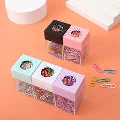 Magnetic Paper Clips Desk Organizer Dispenser Box