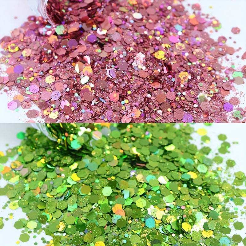 2 Pcs Chunky Holographic Glitter Sequins for Nails & Face
