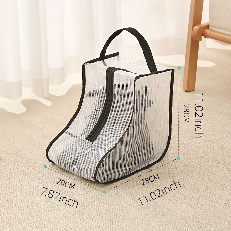 Transparent PVC Mesh Shoe Storage Bag with Zipper for Shoes and Boots