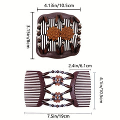 Magic Hair Comb Set with Wooden Beads Double Row Styling Tool for Women & G