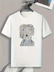 Dog Pattern Print Men's Graphic T shirt for Summer