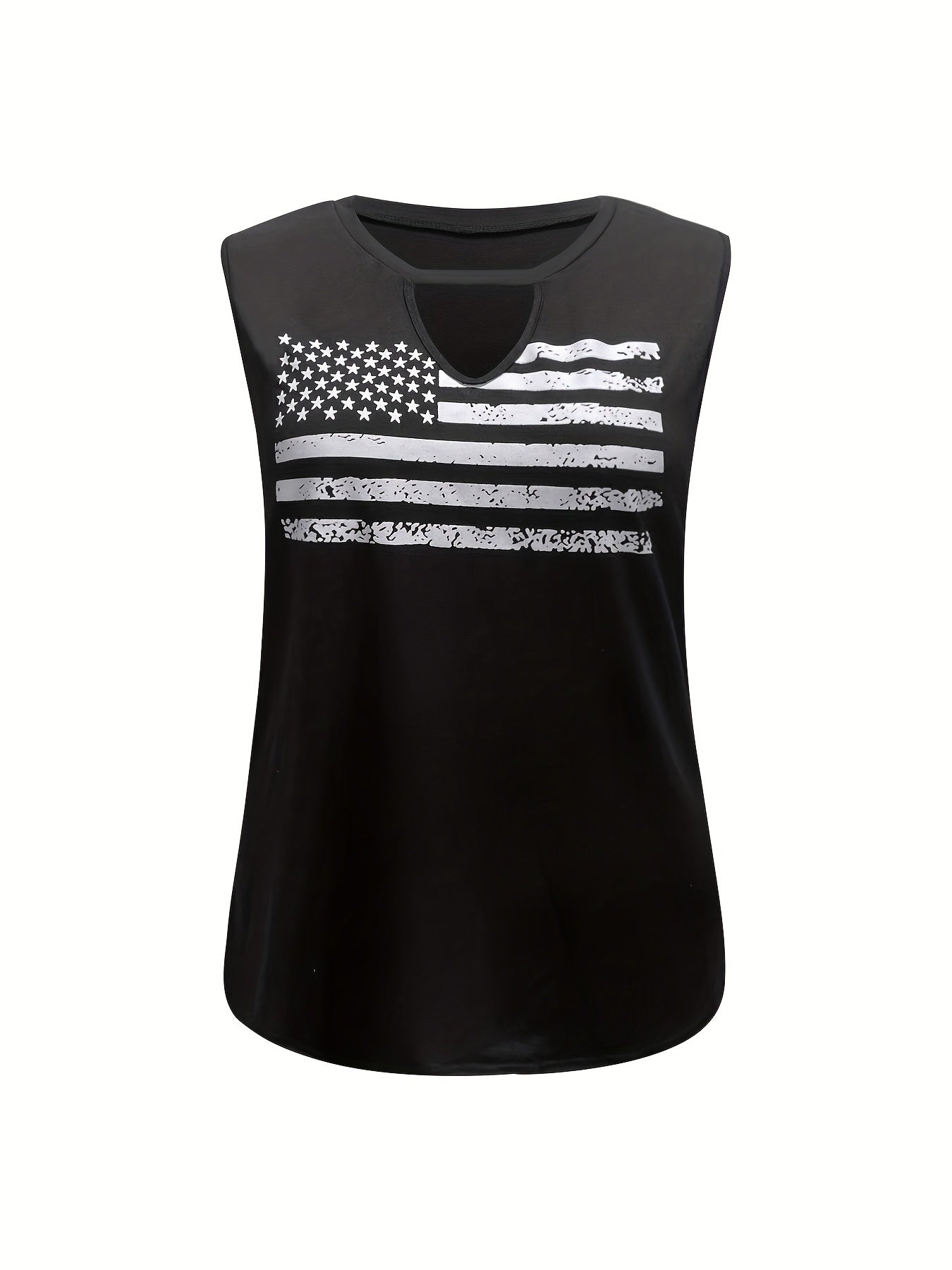  Independence Casual Tank Top Women's Plus Flag Print