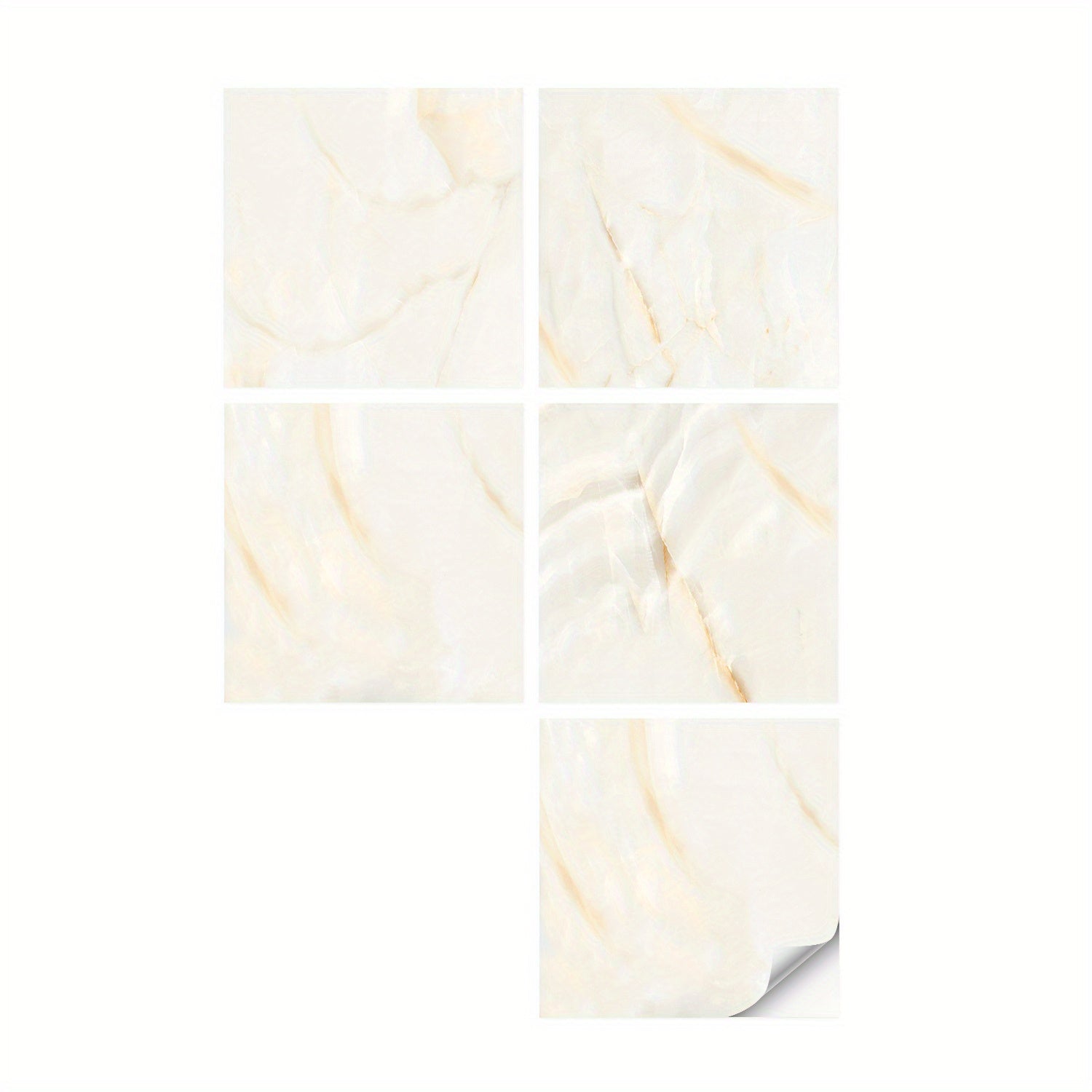 Yellow Marble Adhesive Floor Tiles Peel And Stick PVC Waterproof