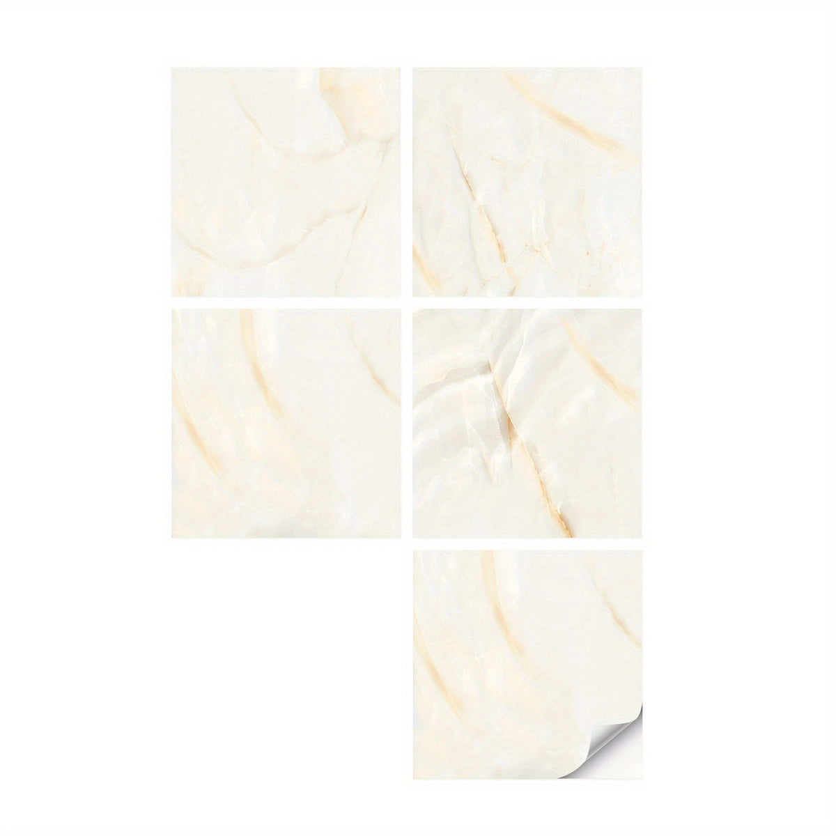 Yellow Marble Adhesive Floor Tiles Peel And Stick PVC Waterproof
