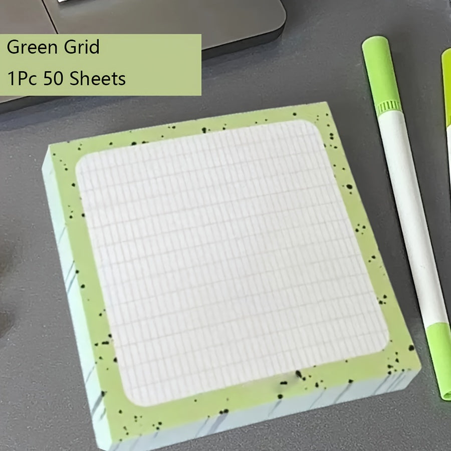 1Pc 50 Sheets Sticky Notepad Green Sticky Notes In Notebook Memo Pad