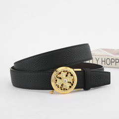 Men's Wild Style Automatic Buckle Belt with Rhinestones