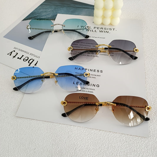 Retro Sunglasses Pilot Round Alloy Eyewear Men Women Gradient Sunshades UV 400