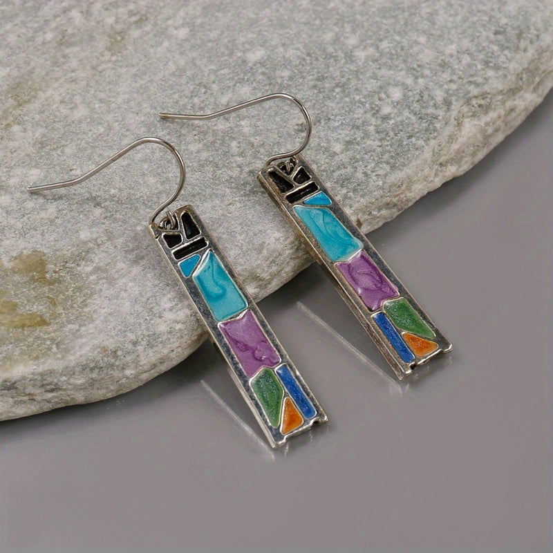 Vintage Carved Pattern Drop Dangle Earrings