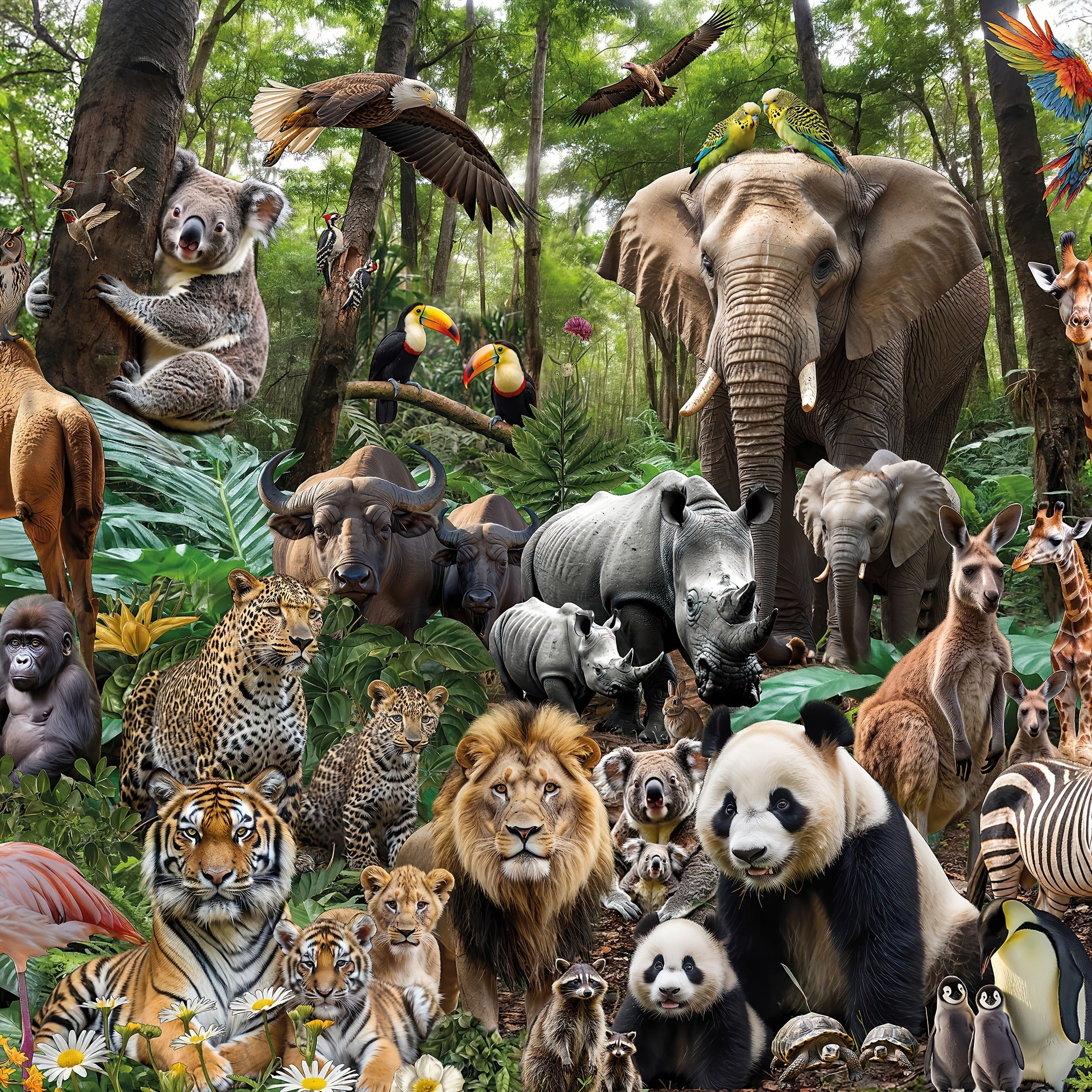 8000pcs Jigsaw Puzzle High Difficulty Animal Landscape Giant Wall Art Toy