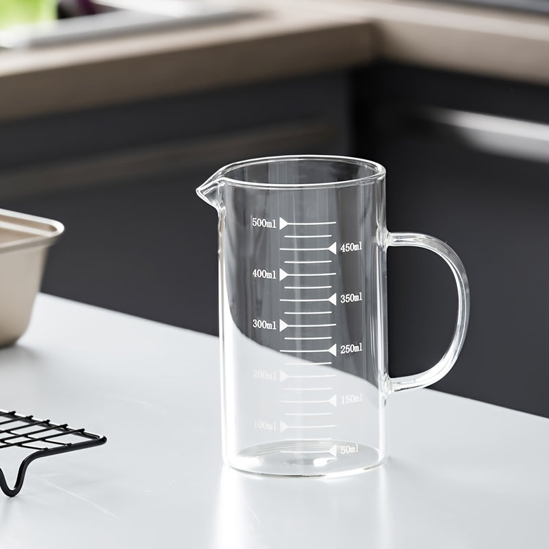 High Glass Measuring Cup with Handle for Kitchen and Restaurant Use