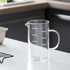 High Glass Measuring Cup with Handle for Kitchen and Restaurant Use