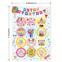 Happy Birthday Waterproof Sticker for Party Decoration
