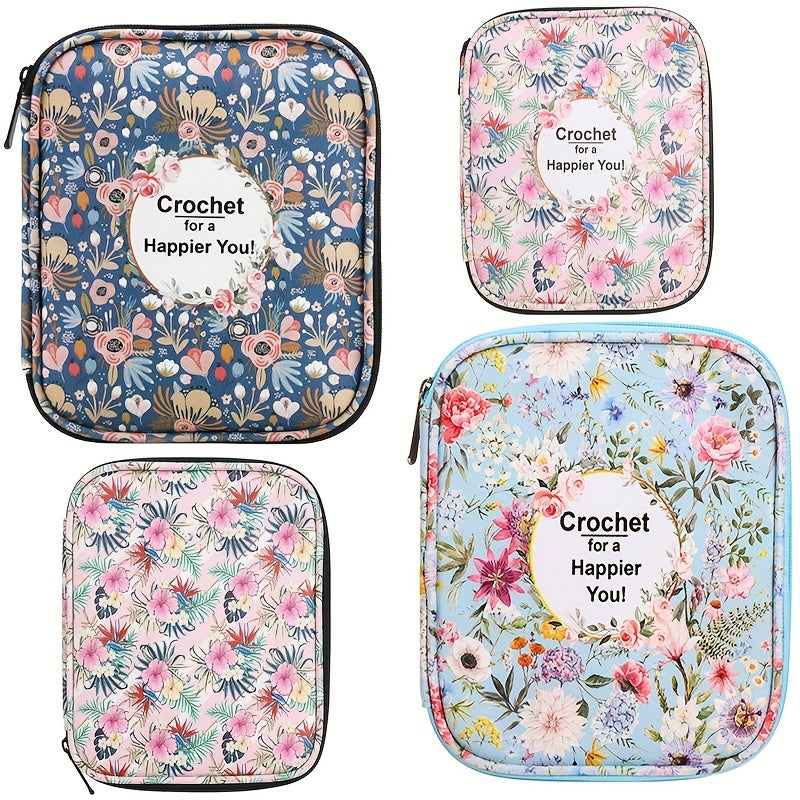 Crochet Storage Bag Knitting Needle Box Zippered Storage Bag