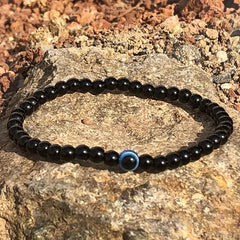 Men's Evil Eye Stone Beaded Bracelet