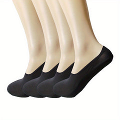 4 Pairs Solid Ankle Socks Women's Stockings