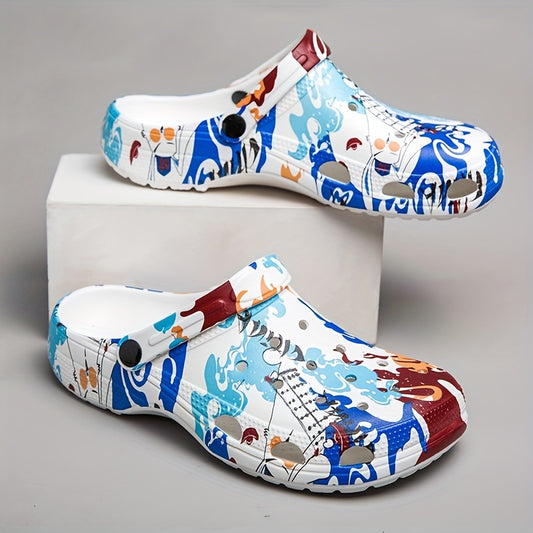 Women's Colorblock Hollow Out Clogs Slip On Platform Round Toe Comfy