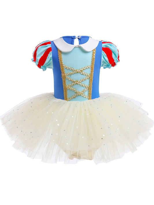 Princess Cosplay Ballet Leotard Splicing Dance Tutu Dress
