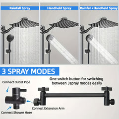 High Pressure Shower Head Combo with Extension Arm