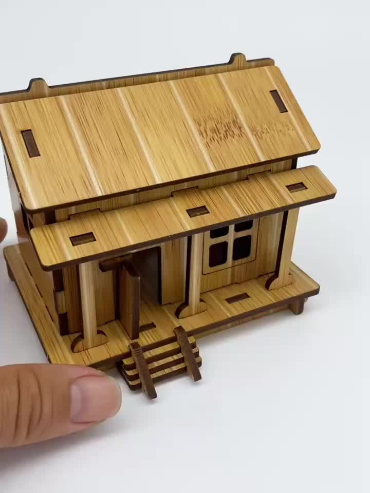 DIY Mini Cottage 3D Puzzle Model Kit Educational Brain Teaser Puzzles