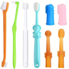 Pet Toothbrush Kit for Cats and Small Dogs 360 Head Soft Bristles