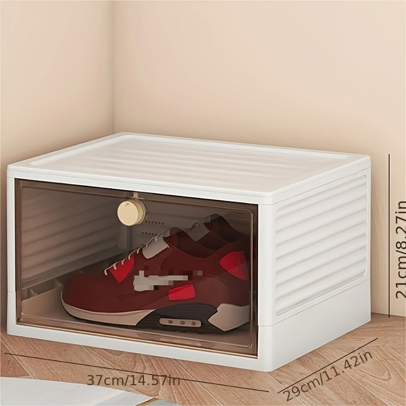 Transparent Plastic Shoe Box Folding Storage Display