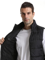 Men's Heated Vest Active Mid Stretch Sleeveless Jacket For Outdoor Fall Winter