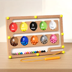 Wooden Magnetic Maze Pen Bead Run Game Educational Toy