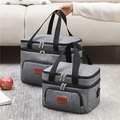 Portable Double Layer Insulated Bag For School Home Office