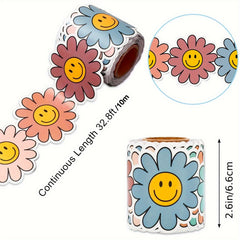 Boho Daisy Flower Bulletin Board Borders with Smiling Faces