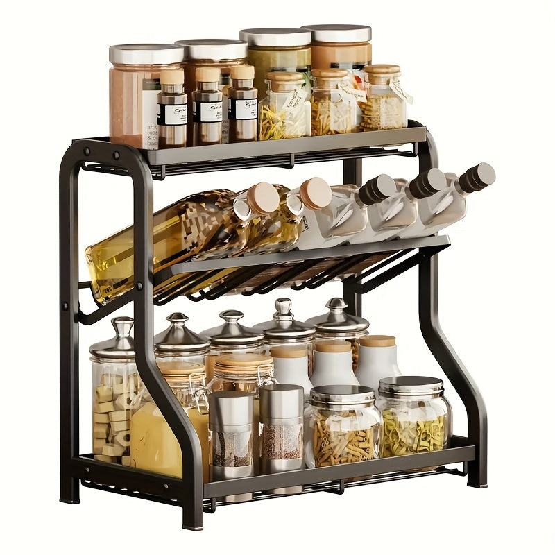 3 Tier Kitchen Rack Organizer Counter Storage Shelf Seasoning Organizer