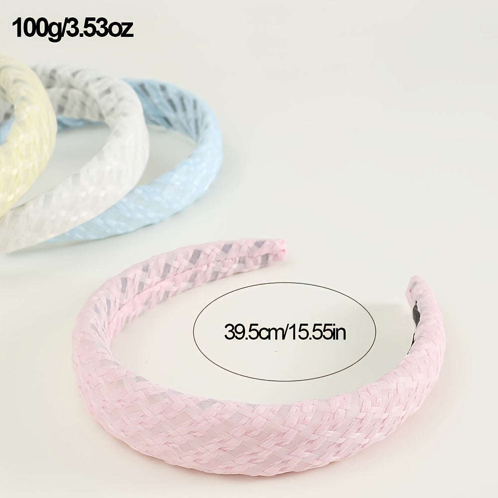 4pcs Wide Headband for Girls Kids Sweet Plain Head Decoration
