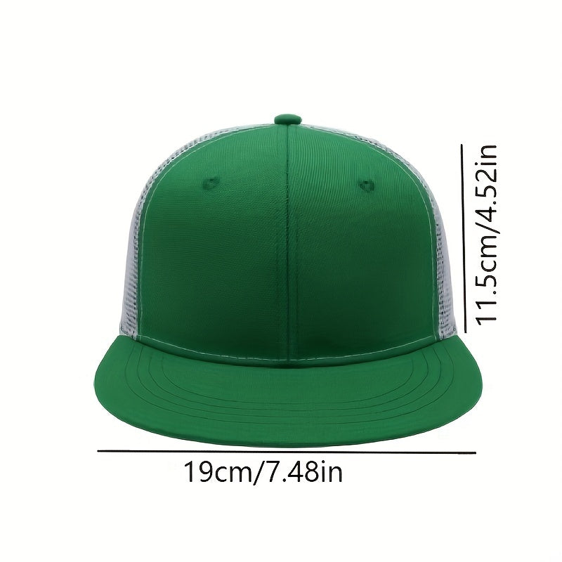 Men's Outdoor Flat Brim Grid Hat Ripped Denim Washed Hat