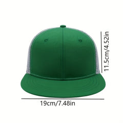 Men's Outdoor Flat Brim Grid Hat Ripped Denim Washed Hat