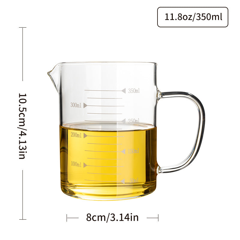 High Glass Measuring Cup with Handle for Kitchen and Restaurant Use