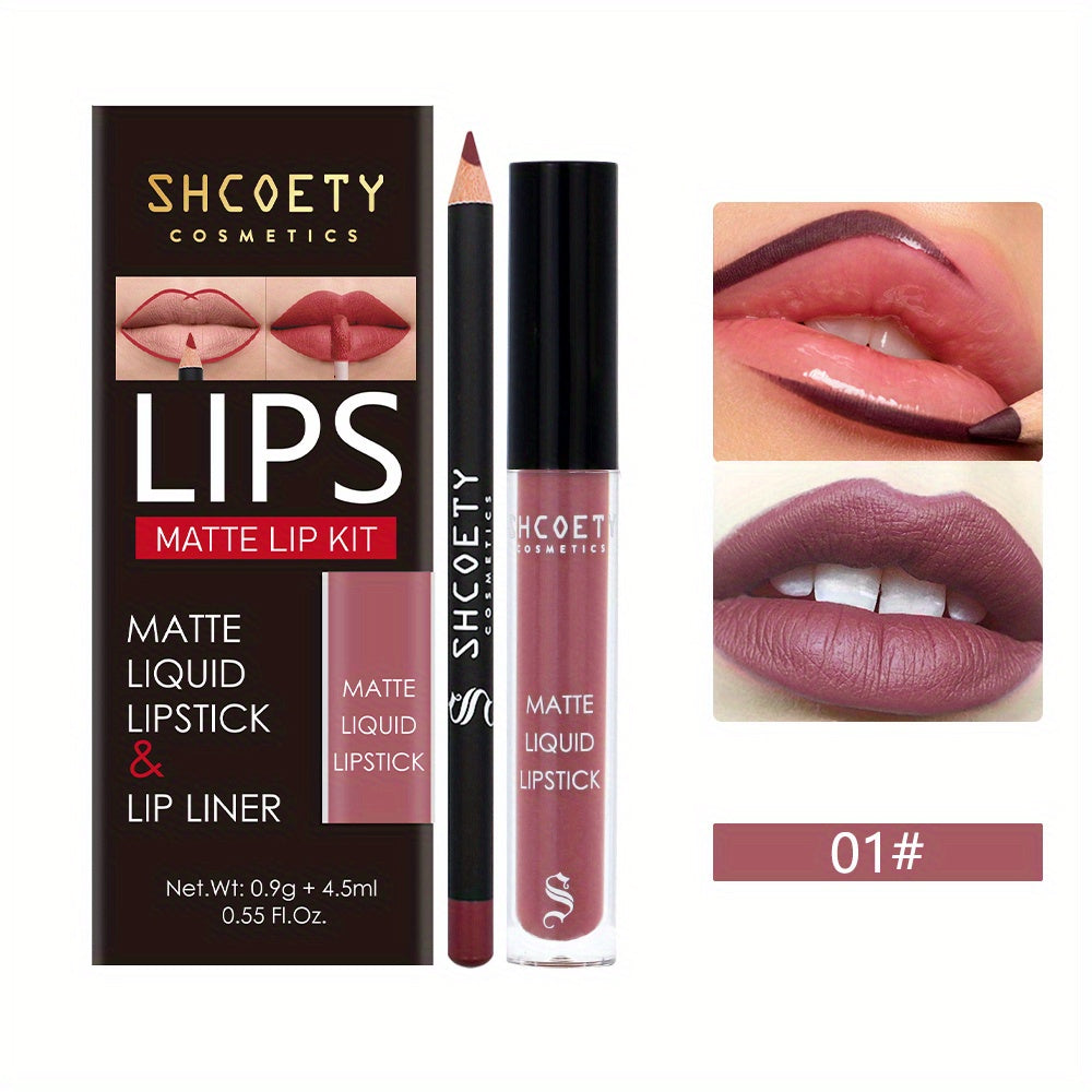 Waterproof Lip Liner Pen & Gloss Set